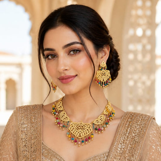 Golden Festive Bloom Multi-Color Bead Set