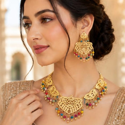 Golden Festive Bloom Multi-Color Bead Set