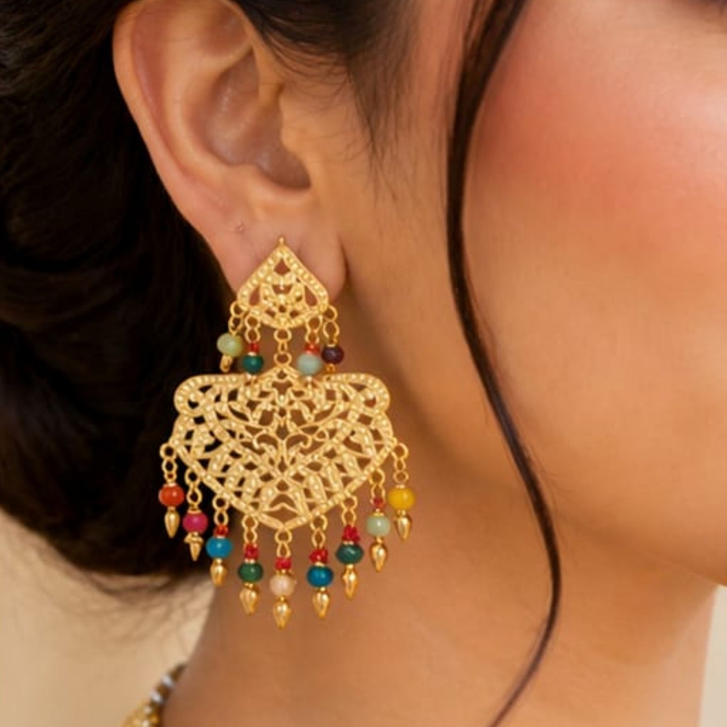 Golden Festive Bloom Multi-Color Bead Set