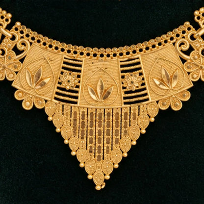 Traditional Gold-Tone Necklace Set with Tikka
