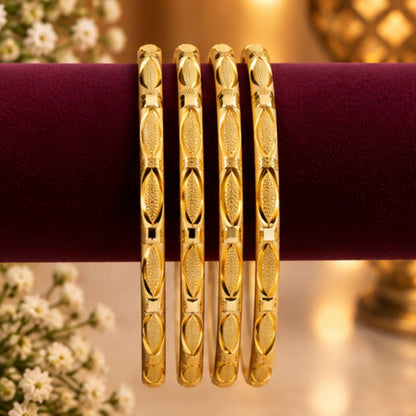 Slim Gold-Tone Traditional Bangle Set