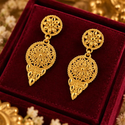 Floral Gold-Tone Traditional Necklace Set