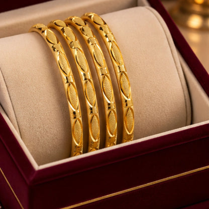 Slim Gold-Tone Traditional Bangle Set