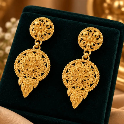 Peacock Floral Gold-Tone Necklace Set
