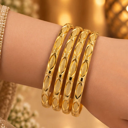 Slim Gold-Tone Traditional Bangle Set