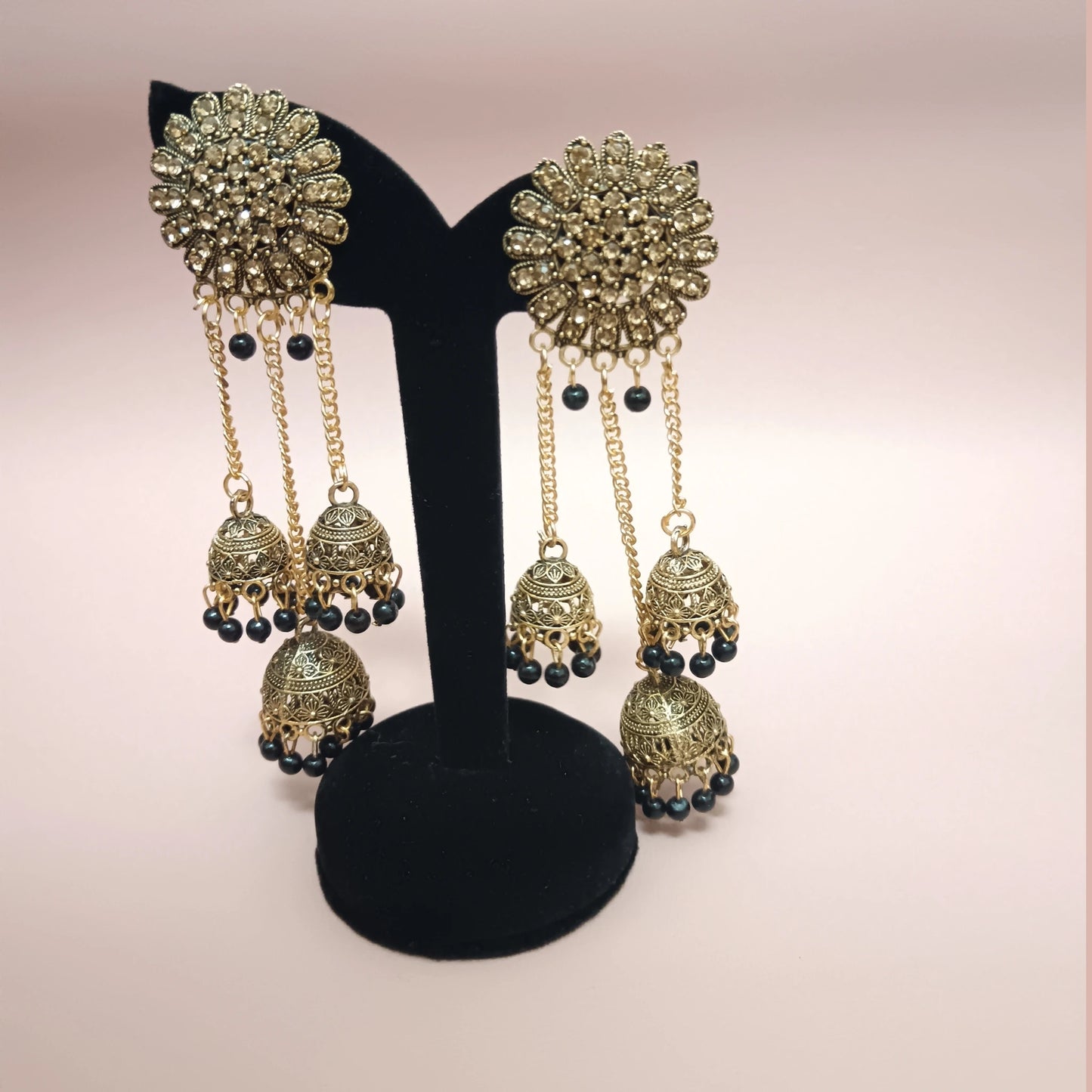 Ghunghroo Long Jhumka Earrings – Traditional Statement Party Wear