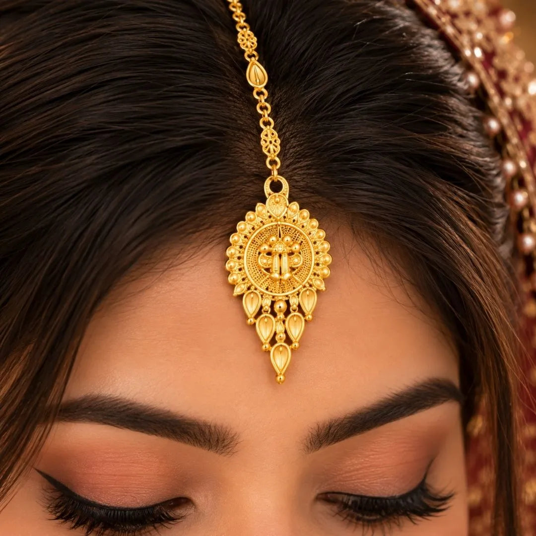 Bridal Gold-Tone Necklace Jewellery Set