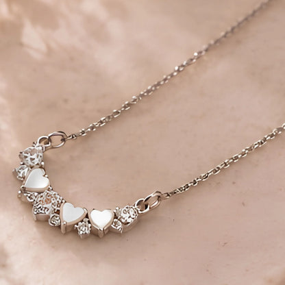 Kids' Silver Heart & Flower Jewellery Gift Set – Heart Necklace, Flower Bracelet & Crystal Bangle