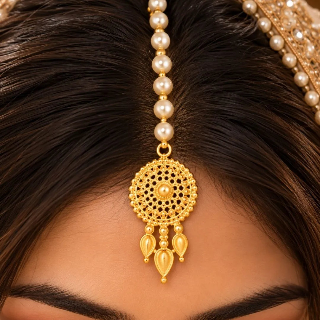 Pearl Gold-Tone Bridal Jewellery Set
