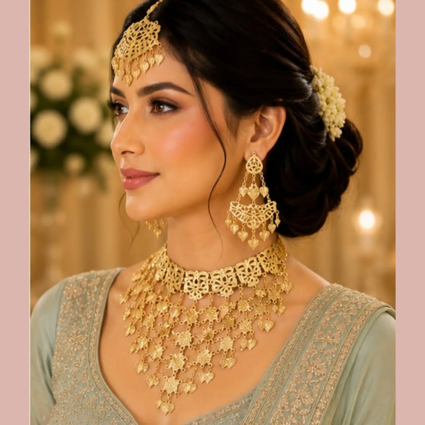 Golden Floral Lattice Heritage Set