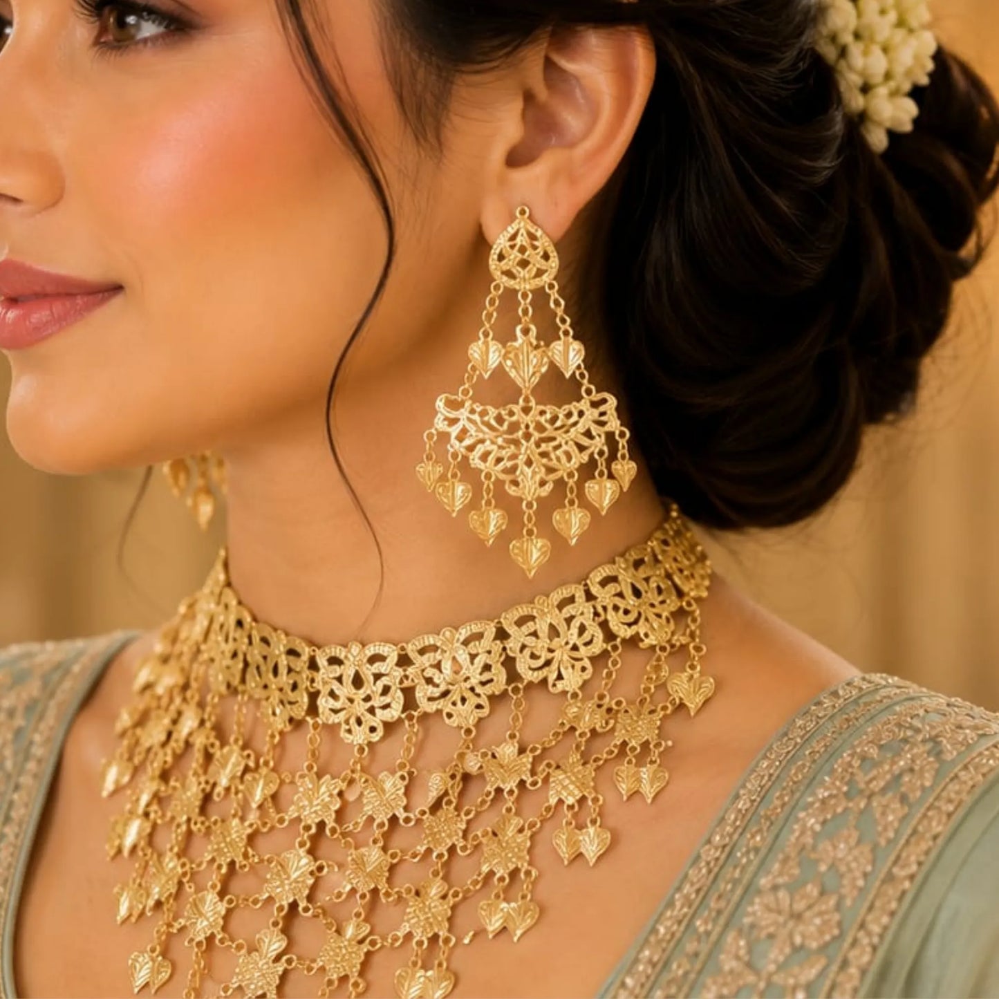 Golden Floral Lattice Heritage Set