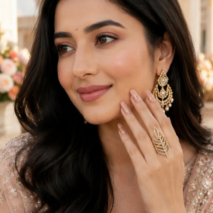 Golden Leaf Cocktail Ring