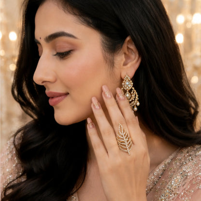 Golden Leaf Cocktail Ring