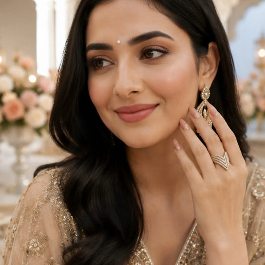 Golden Chevron Tiara Ring