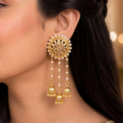 Pearl Jhumka Drop Earrings