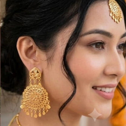 Traditional Long Necklace Set with Side Passa