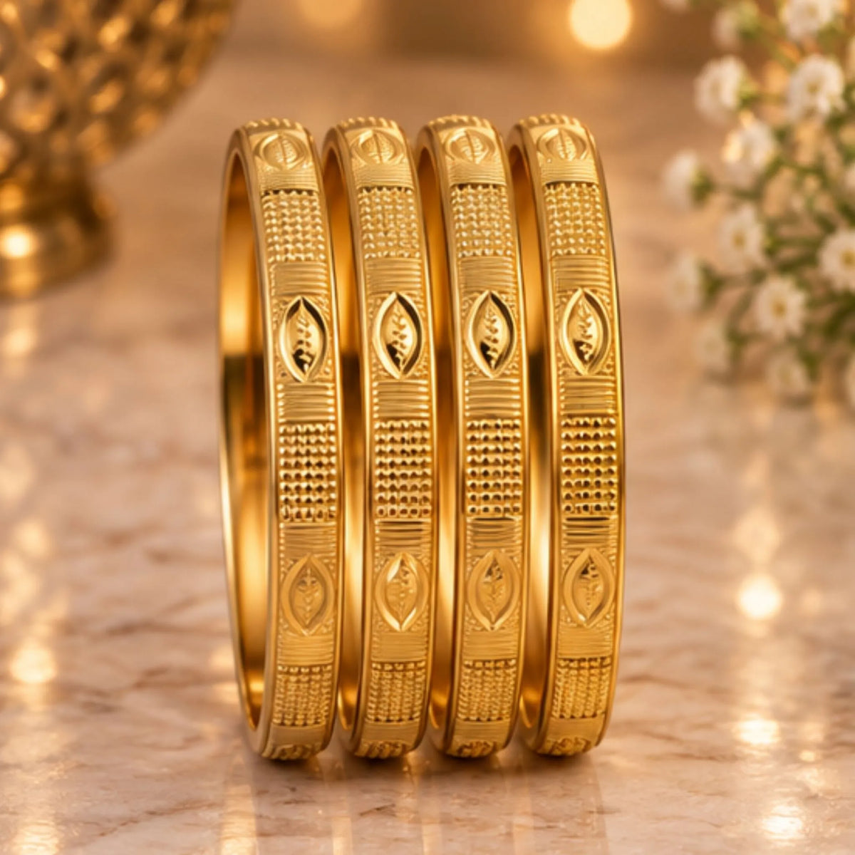 Traditional Gold-Tone Bangle Set