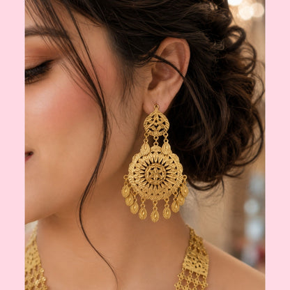 Traditional Bridal Long Necklace Set with tikka