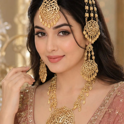 Traditional Bridal Necklace Set with Side Passa