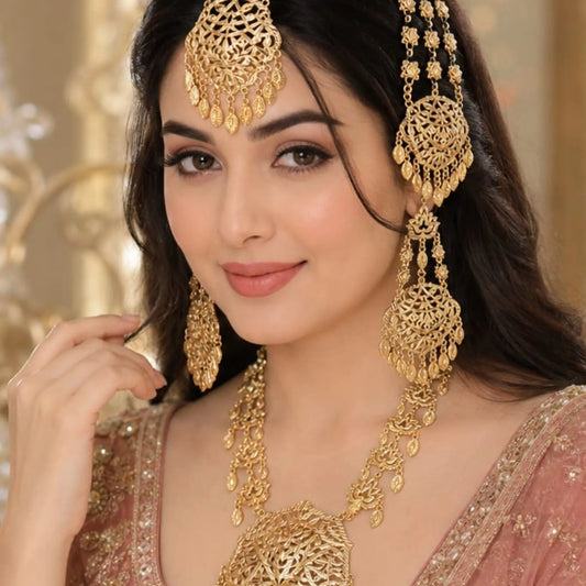 Traditional Bridal Necklace Set with Side Passa