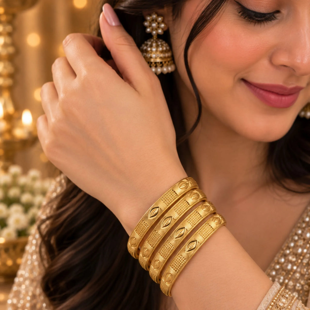 Traditional Gold-Tone Bangle Set