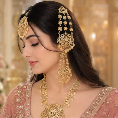 Traditional Bridal Necklace Set with Side Passa