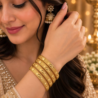 Traditional Gold-Tone Bangle Set