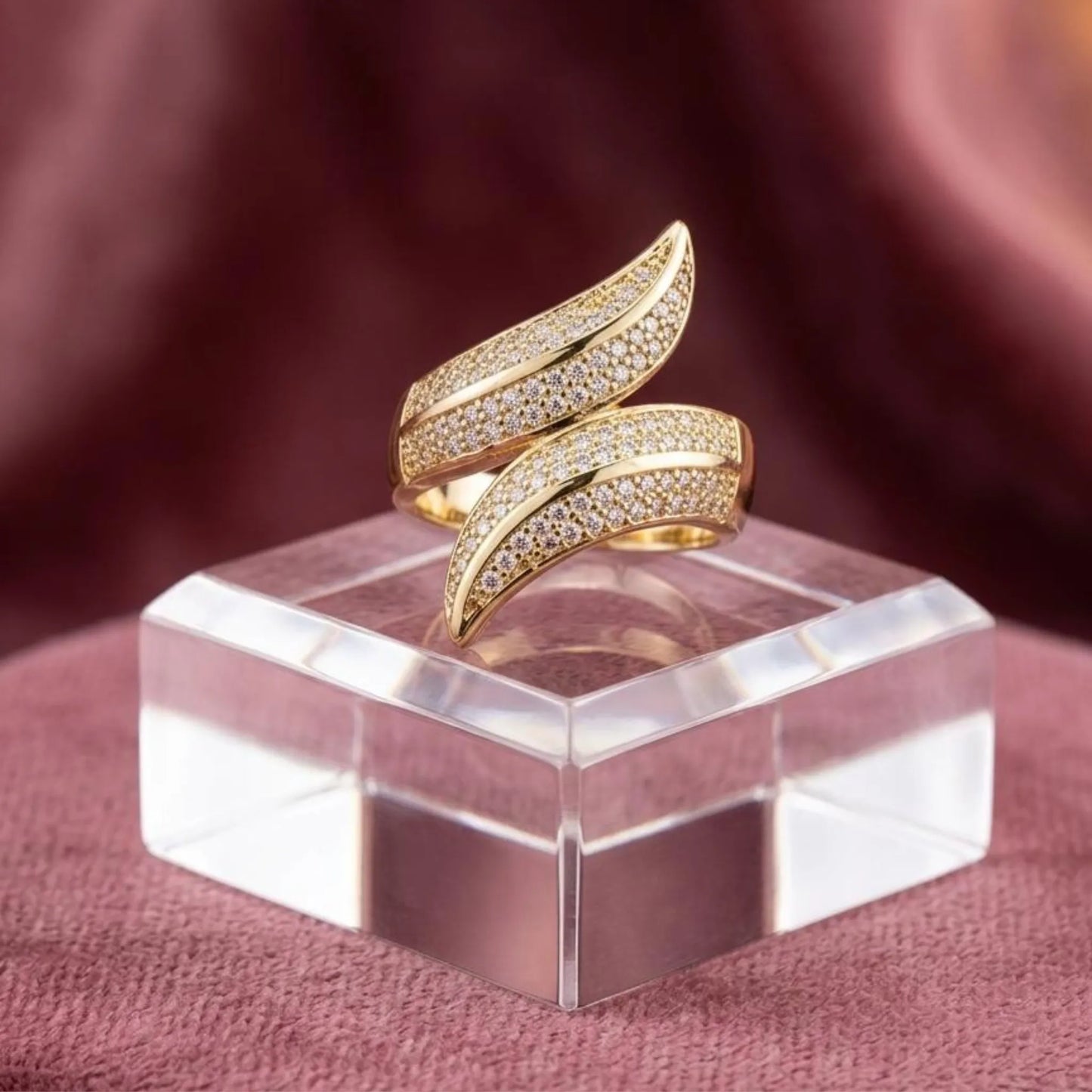Golden Wave Wrap Ring