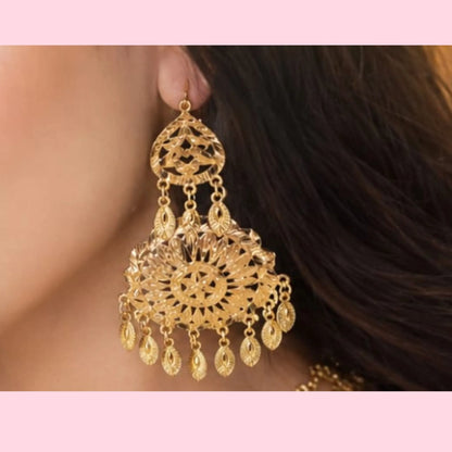 Traditional Bridal Long Necklace Set with Passa