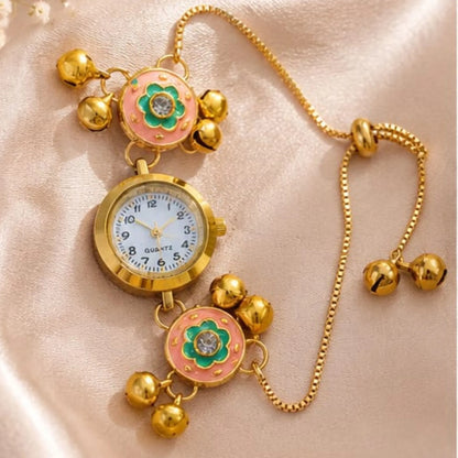 Floral Meenakari Bracelet Watch for Women