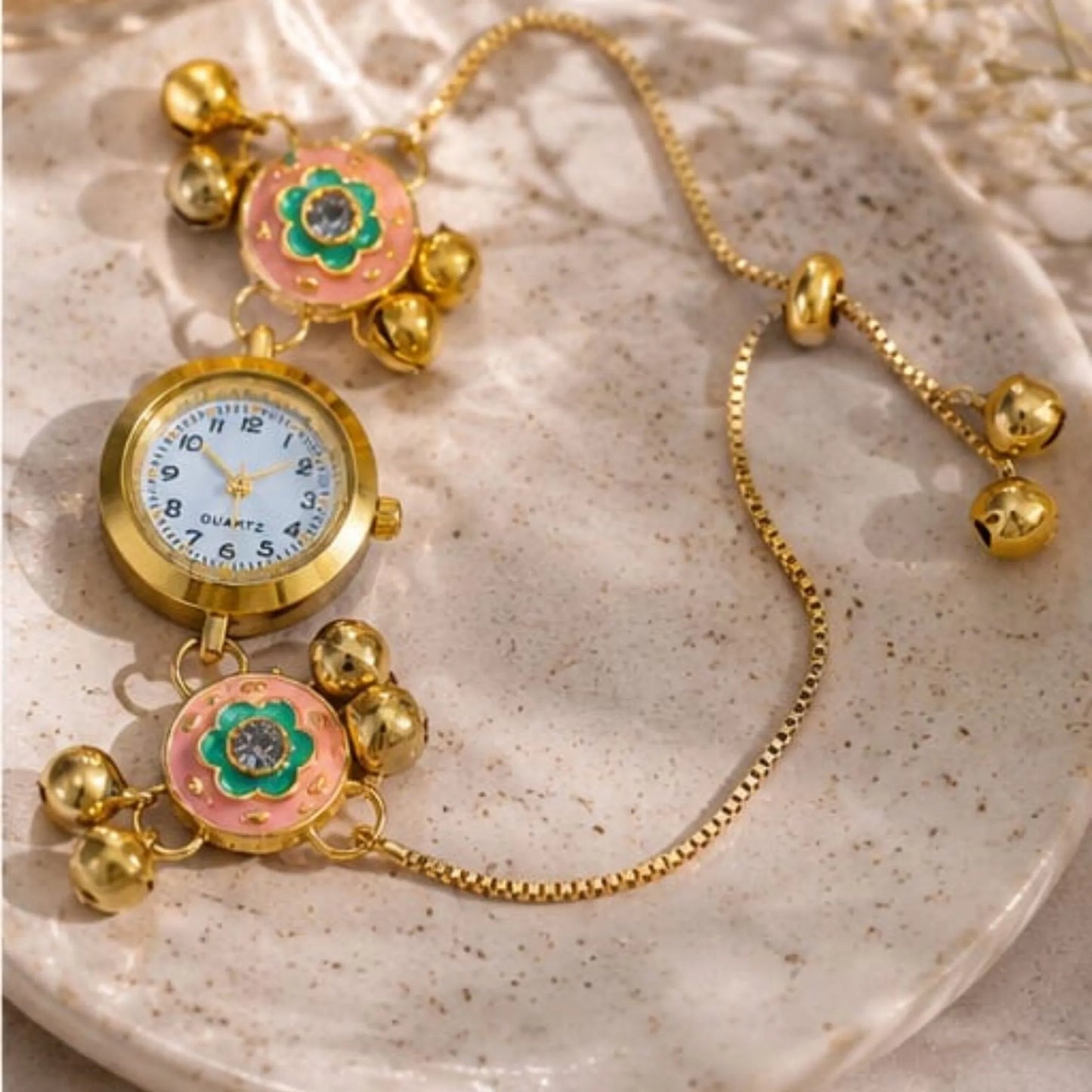 Floral Meenakari Bracelet Watch for Women