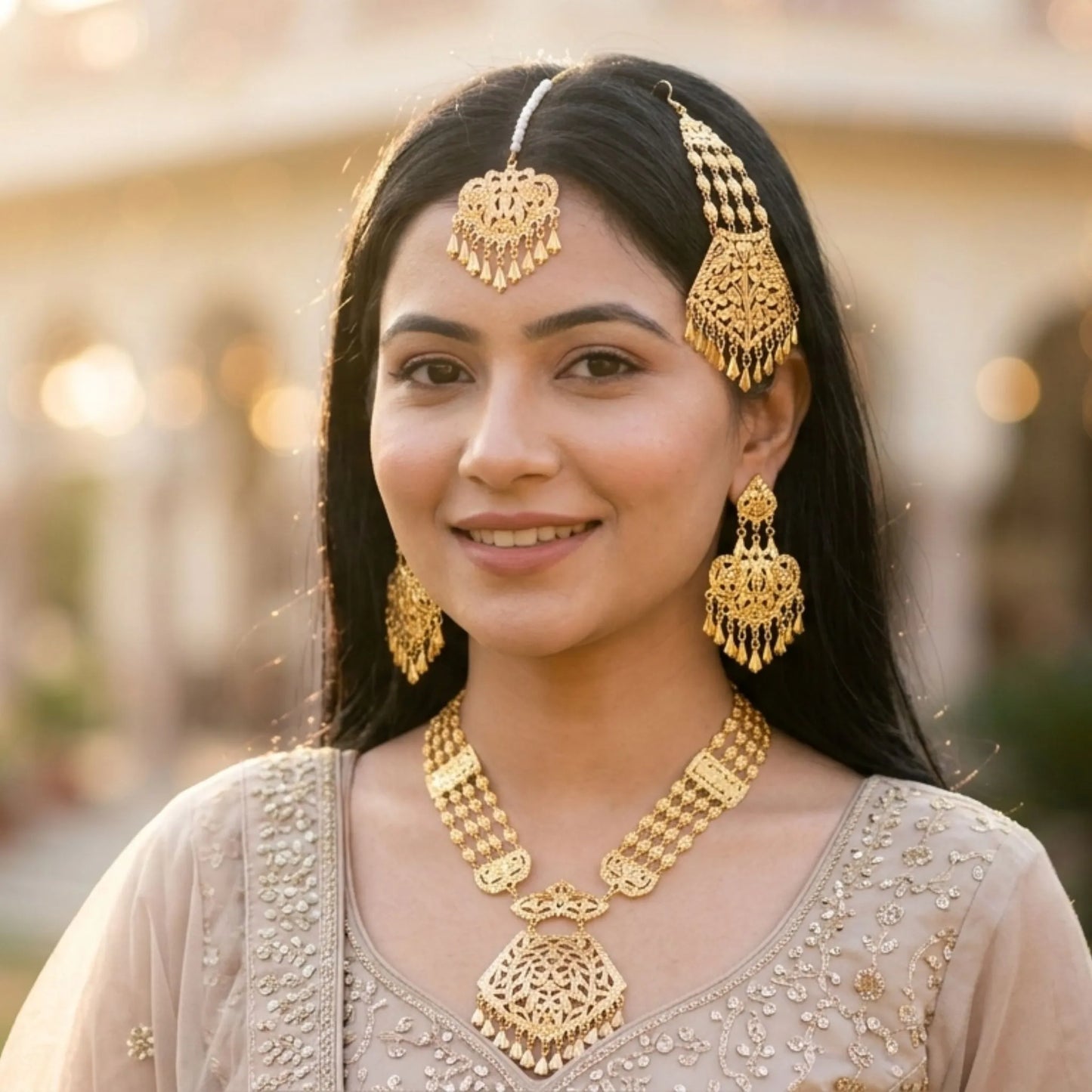 Traditional Gold Tone Bridal Jewellery Set