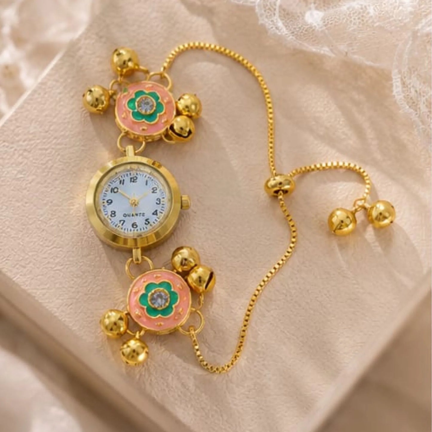 Floral Meenakari Bracelet Watch for Women