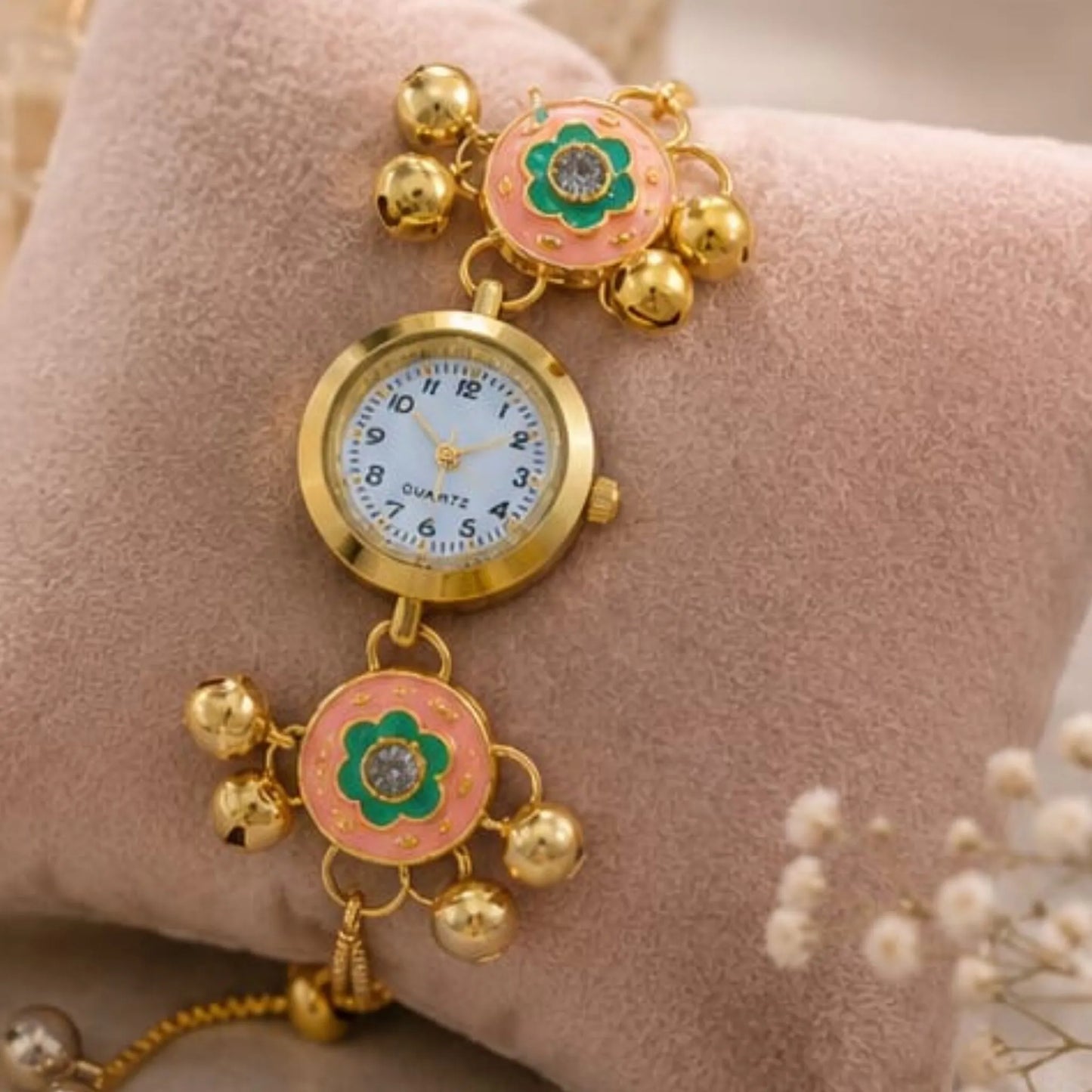 Floral Meenakari Bracelet Watch for Women
