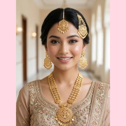 Traditional Gold Tone Tikka Passa Jewellery Set