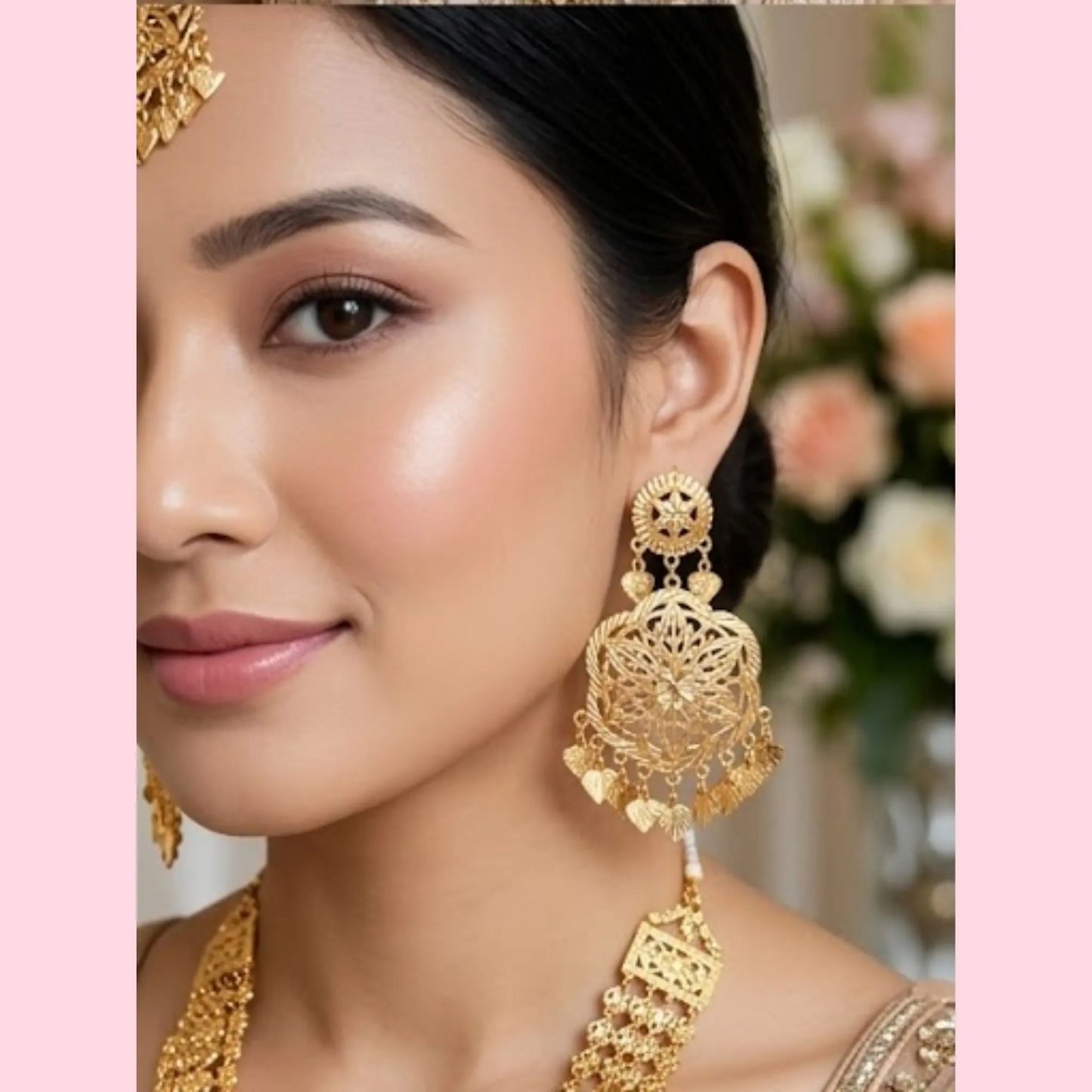 Traditional Gold Tone Tikka Passa Jewellery Set