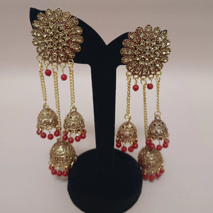 Ghunghroo Long Jhumka Earrings – Traditional Statement Party Wear