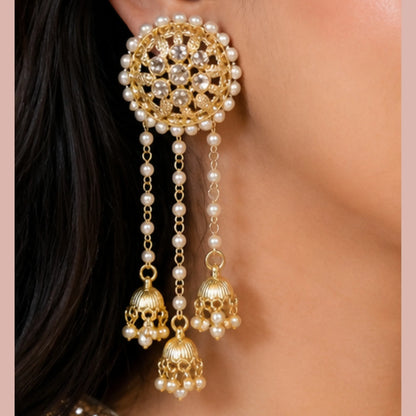 Pearl Jhumka Drop Earrings