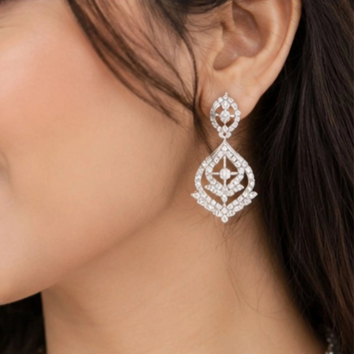 Silver-Tone Stone Necklace Set with Tikka