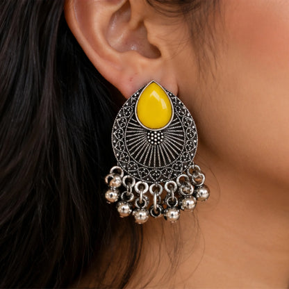 Pastel & Pastel-Chic Floral Oval Crystal Studs