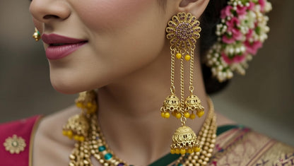 Ghunghroo Long Jhumka Earrings – Traditional Statement Party Wear
